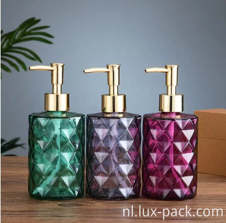 Groothandel aangepaste glas vloeistof Hand Hand Soap Dispenser -fles